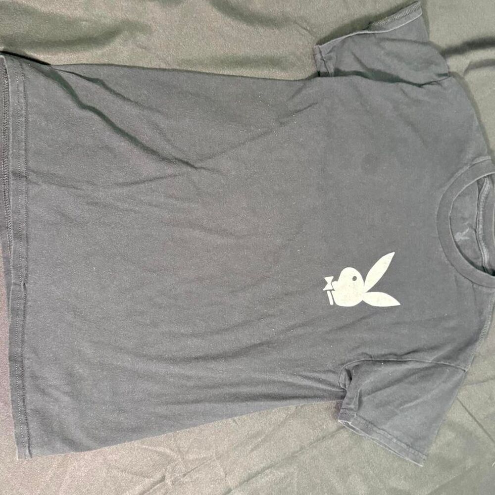 Playboy Women's Black and Grey T-shirt